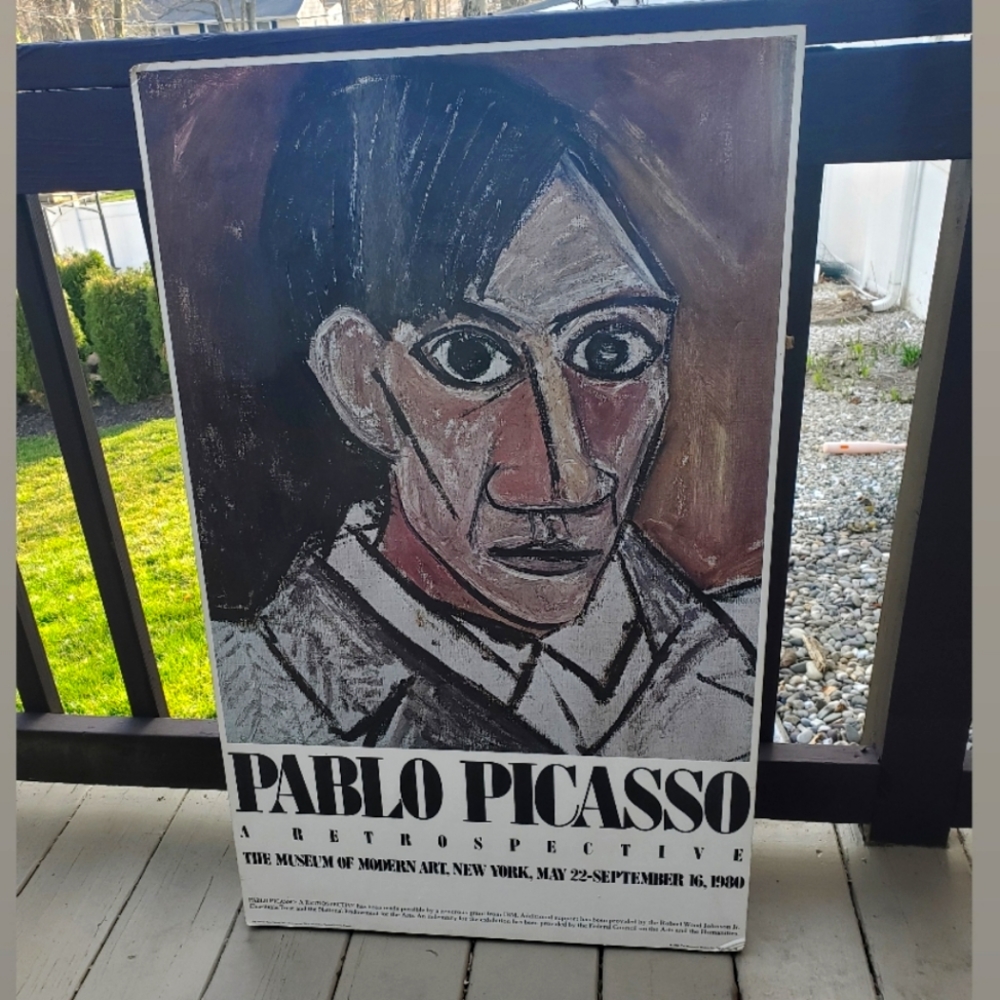 Vintage 1980 Picasso MOMA Self-Portrait Poster - 22.25" x 2.25" x 36.25"